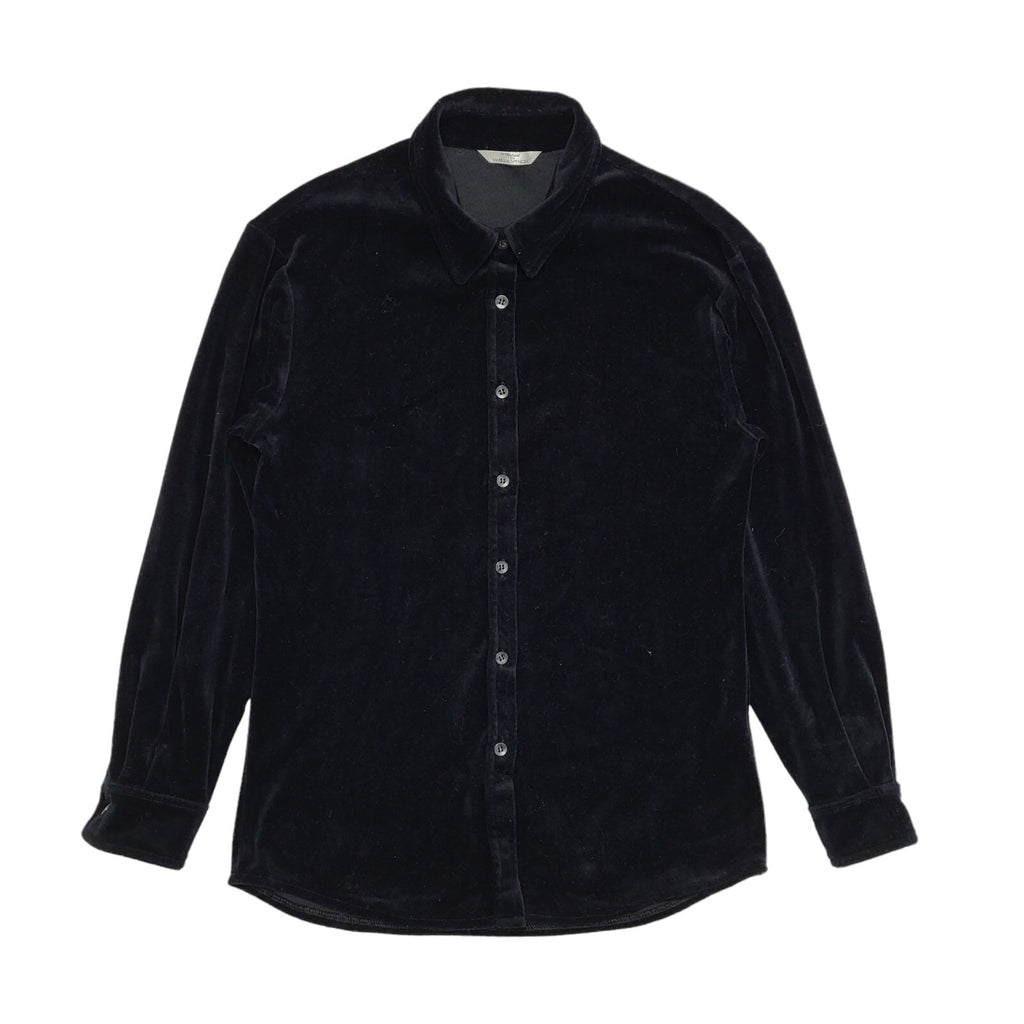 Marks and Spencer 90s Vintage Black Velour Long Sleeve Shirt Womens Size 10