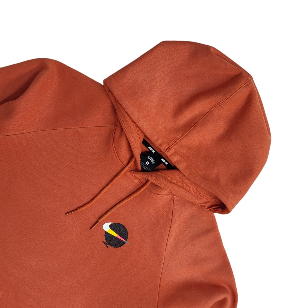 Nike SB Orange Y2K Drawstring Sweatshirt Hoodie UK Men's Size S
