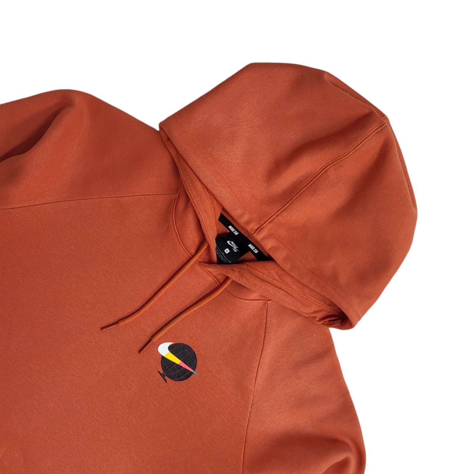 Nike SB Orange Y2K Drawstring Sweatshirt Hoodie UK Men's Size S