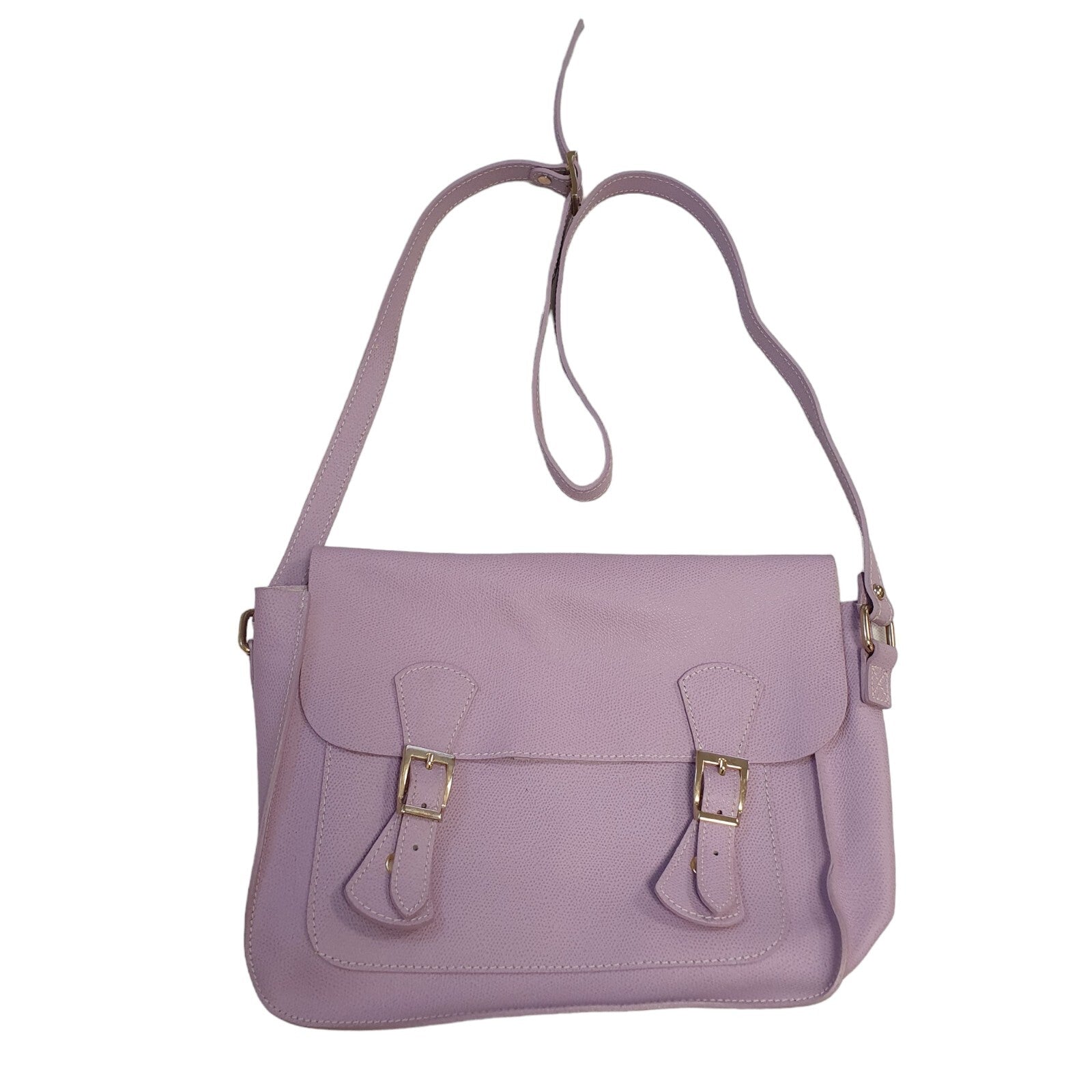 Vera Pelle Italian Leather Pink Satchel Shoulder Bag