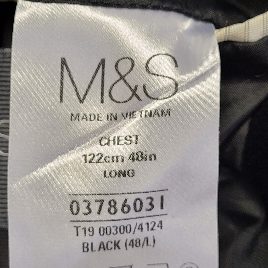 M&S Men Y2k Black Suit Jacket Uk Men's Size 2XL 48"