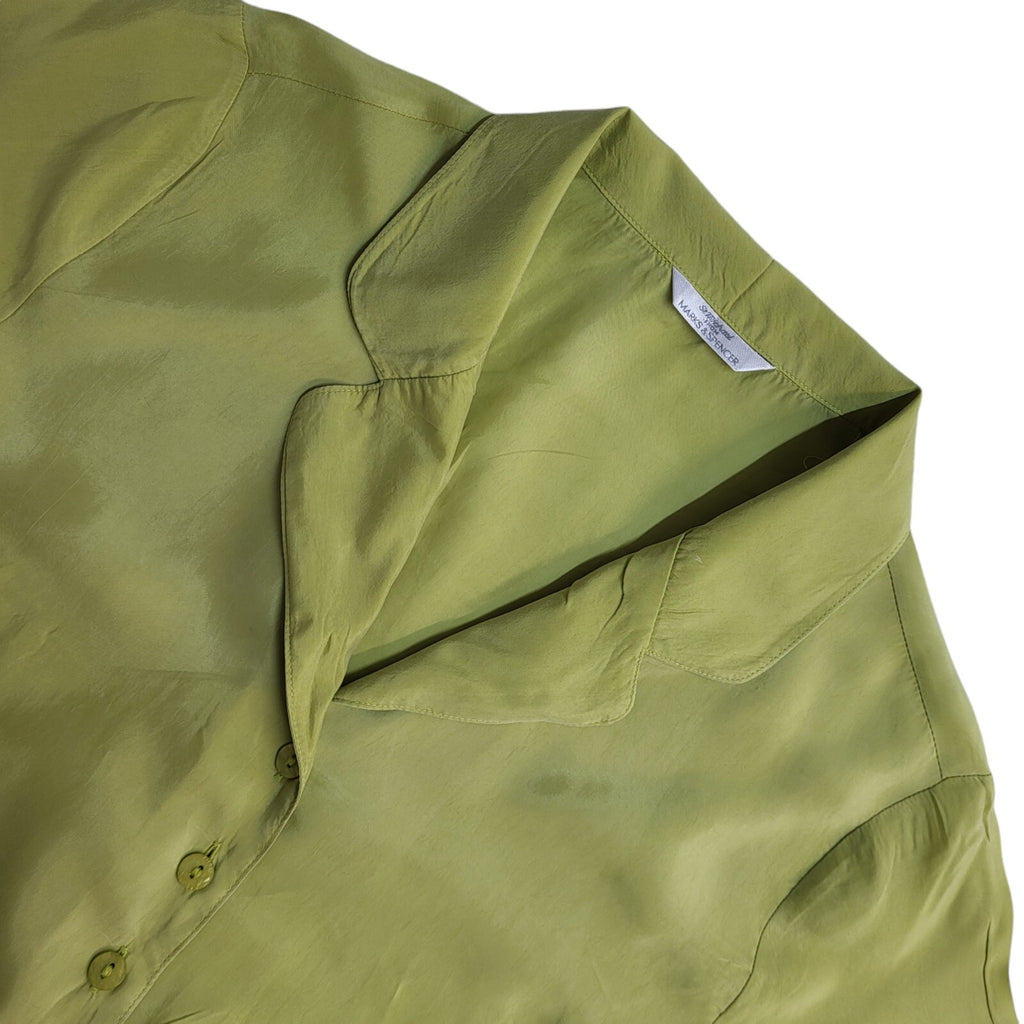 Marks and Spencer Green 90's Short Sleeve Shirt Women's UK Size 16