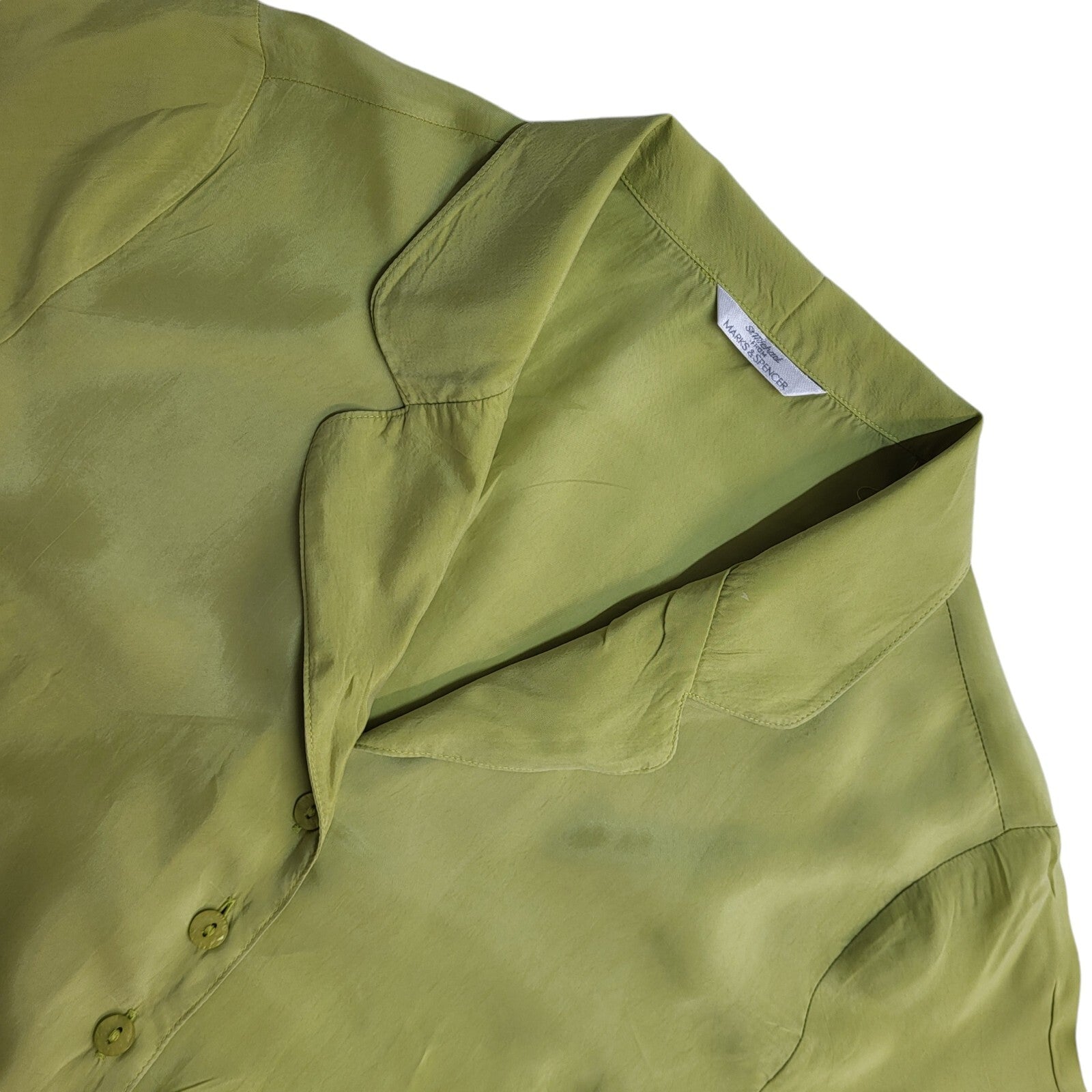 Marks and Spencer Green 90's Short Sleeve Shirt Women's UK Size 16