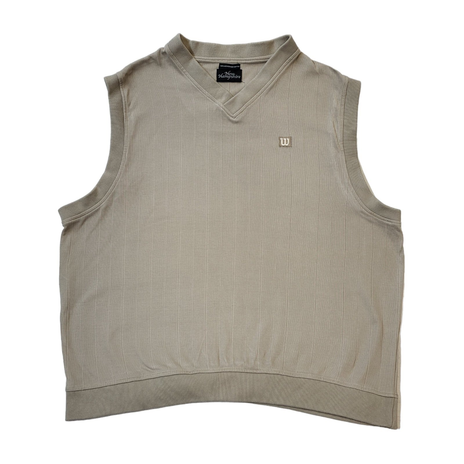Wilson Tennis 90s Beige V-Neck Sweater Vest Men's Size 2XL