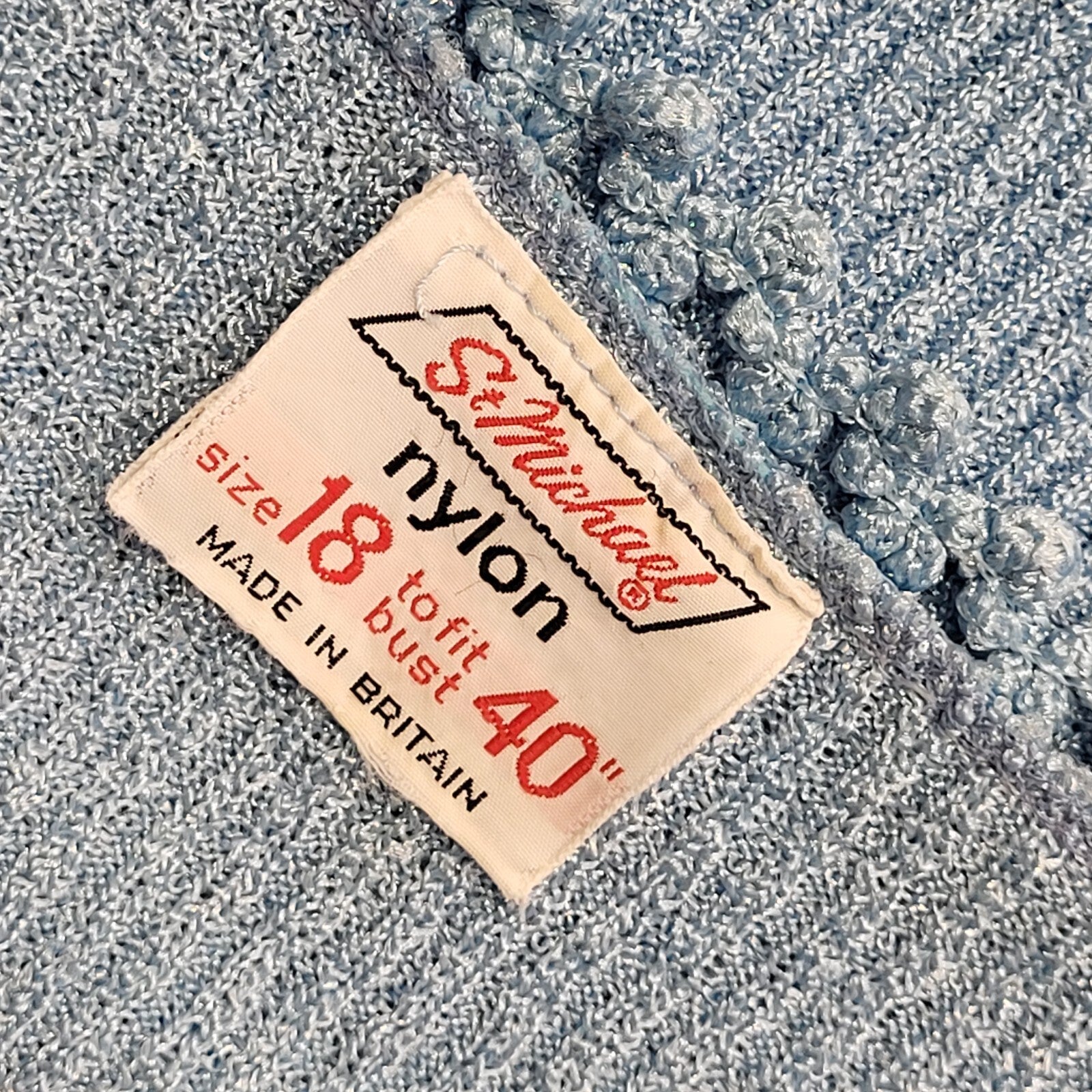 St Michaels Vintage 70's Blue Ribbed T-Shirt Short Sleeve Womens Size 18