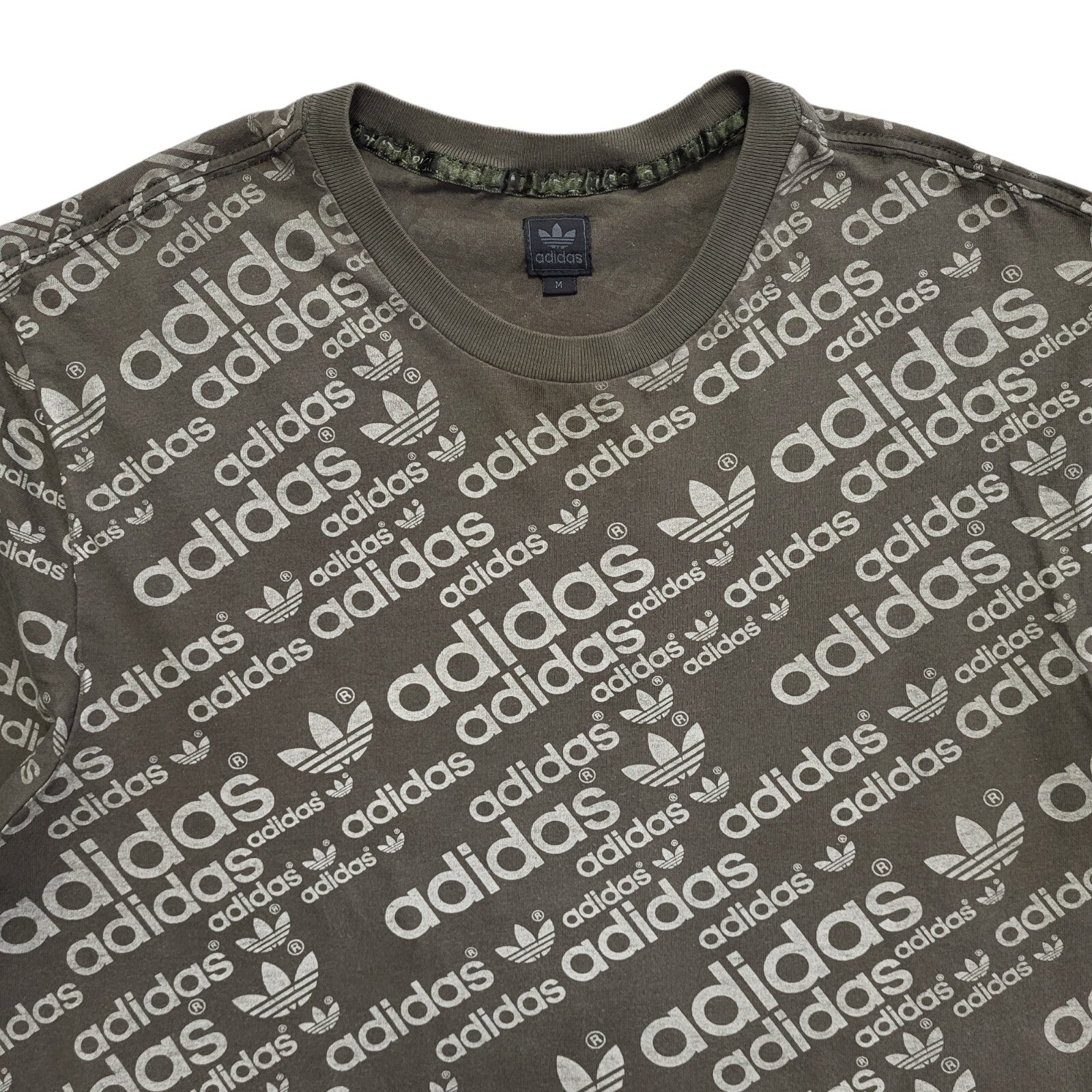 Adidas Vintage 90's Green Logo Print Short Sleeve T-Shirt Mens Size M
