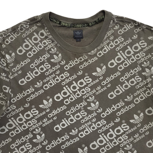 Adidas Vintage 90's Green Logo Print Short Sleeve T-Shirt Mens Size M