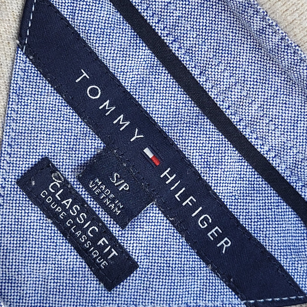 Tommy Hilfiger Y2K Beige Long Sleeve Polo T- Shirt Men's Size S