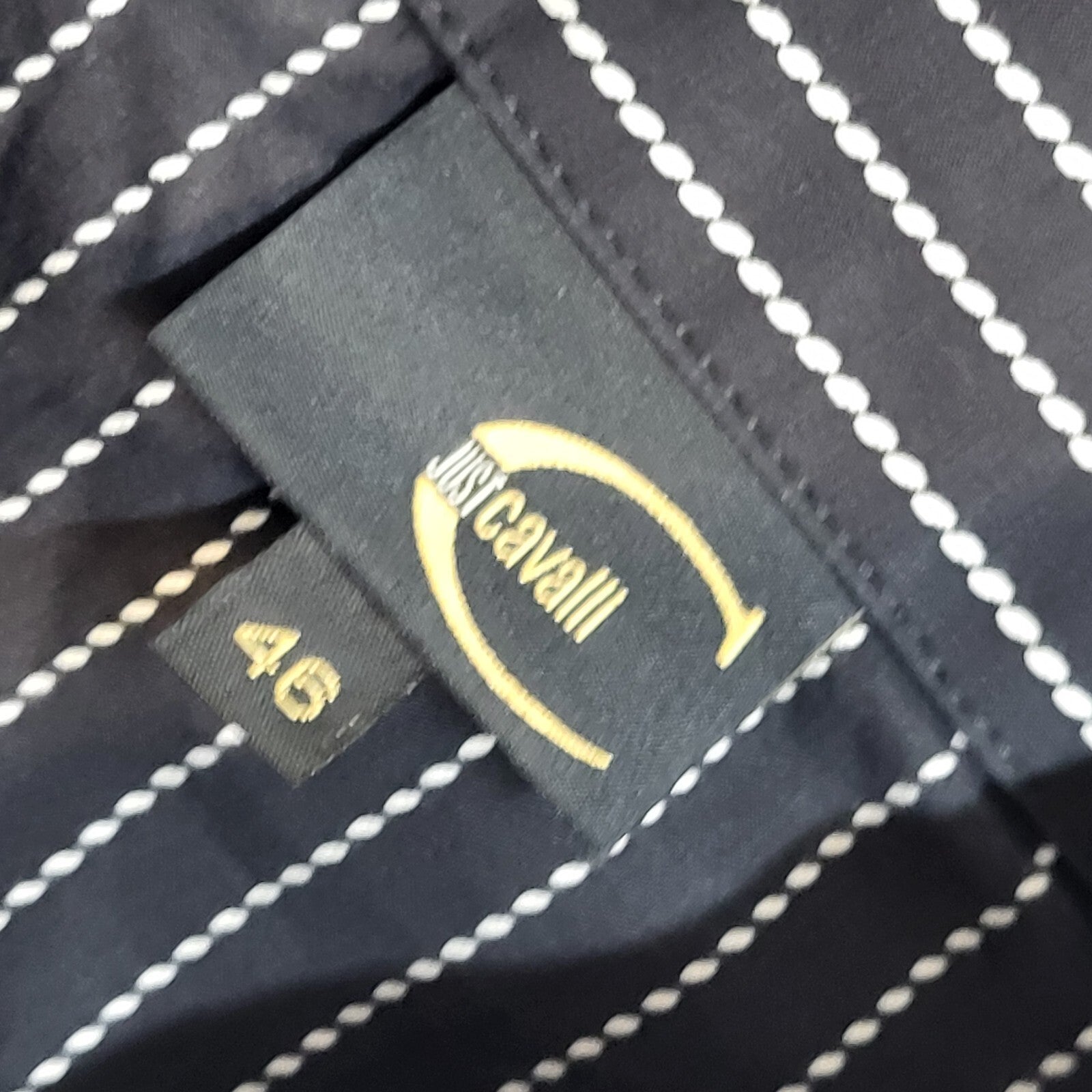 Just Cavalli Vintage 90's Black Striped BNWT Long Sleeve Shirt Men's UK S