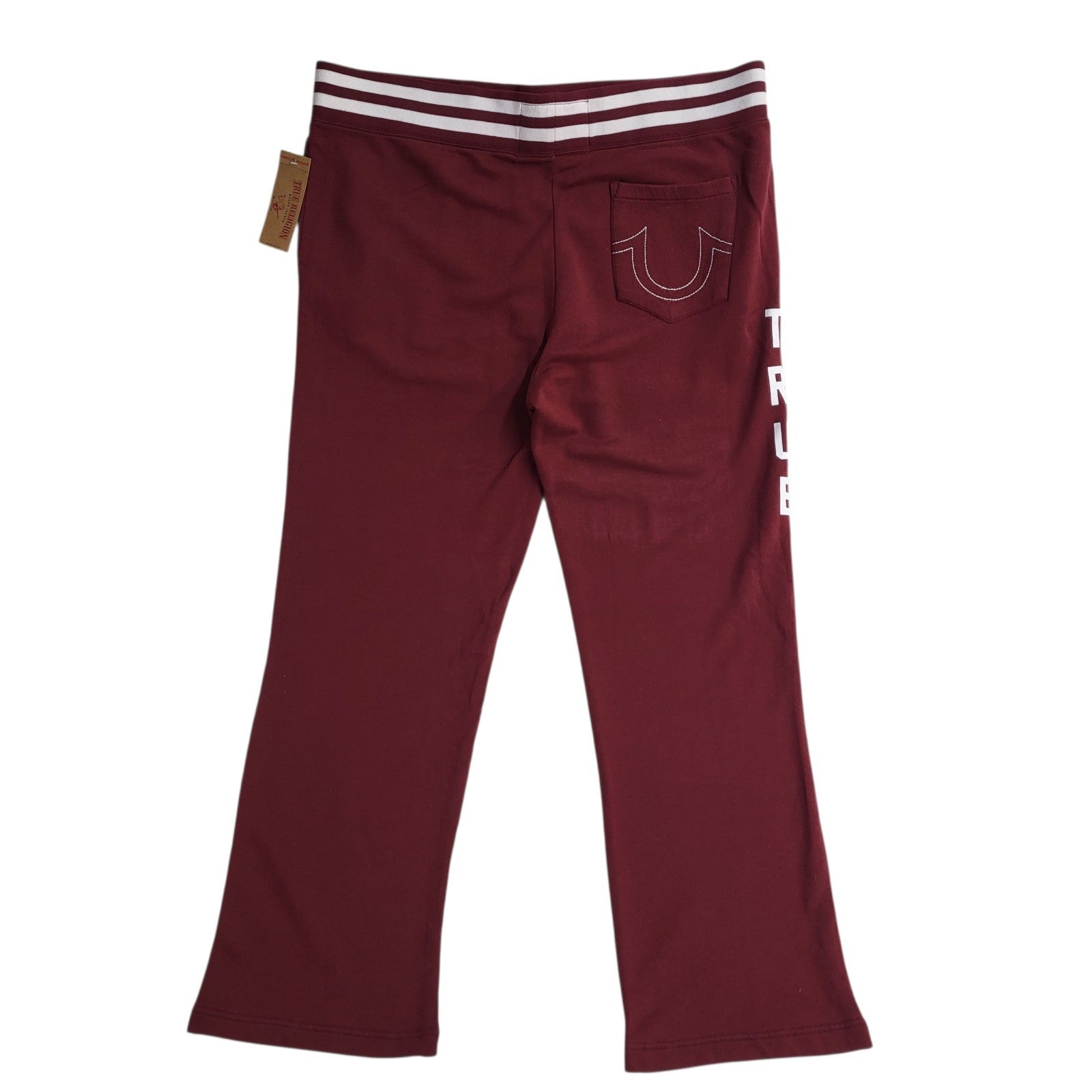 True Religion Y2K Burgundy Tracksuit Bottoms Straight Men's 3XL W40 L30