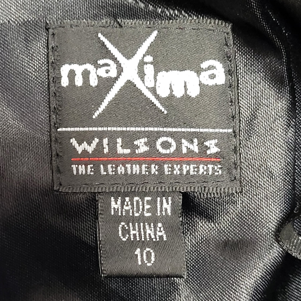 Wilsons Maxima 90s Straight Leg Black Leather Trousers Uk Women's 10 W28 L34