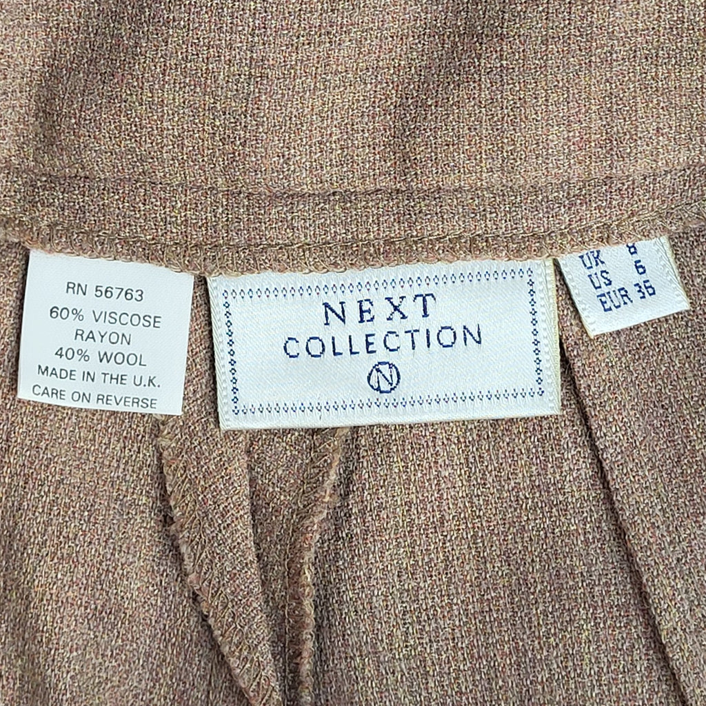 Next Collection Trousers Y2k Light Brown Tapered Uk Women's Size S 8 W26 L26