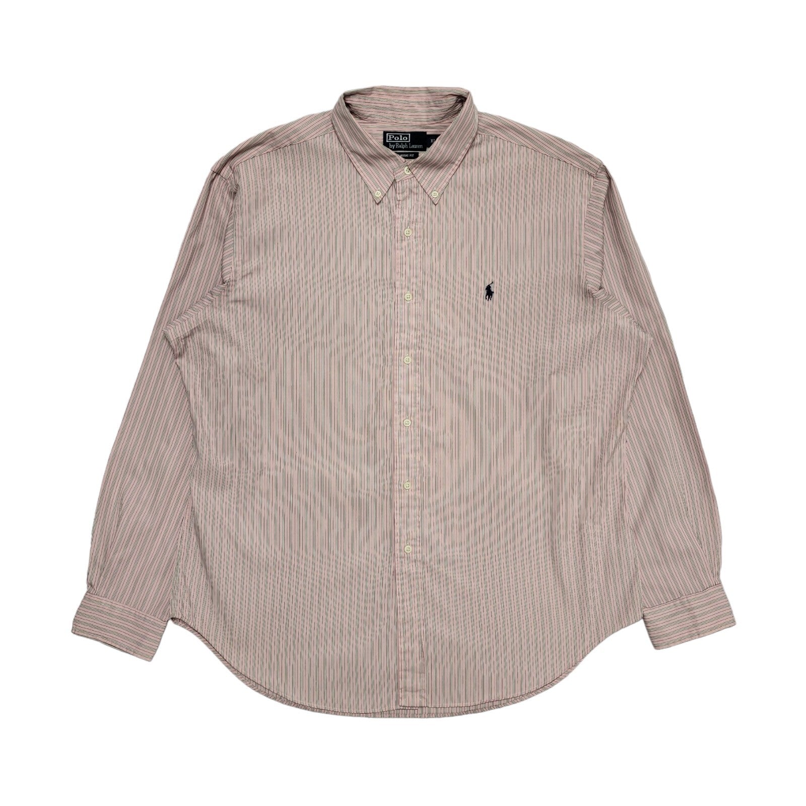 Polo Ralph Lauren Pink & White Striped Shirt Mens UK Size XL