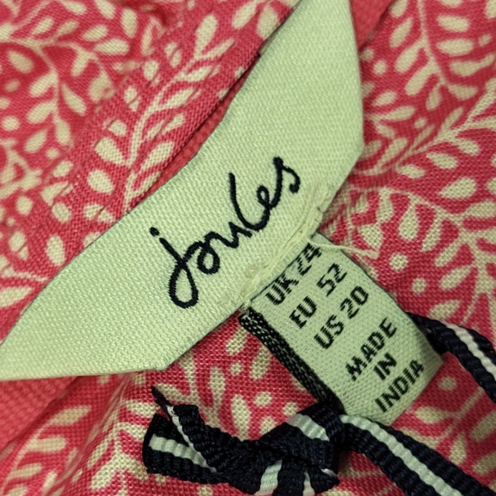Joules Vintage Y2K  Pink Short Sleeve Daywear Dress UK Women's Size 24 Bnwt