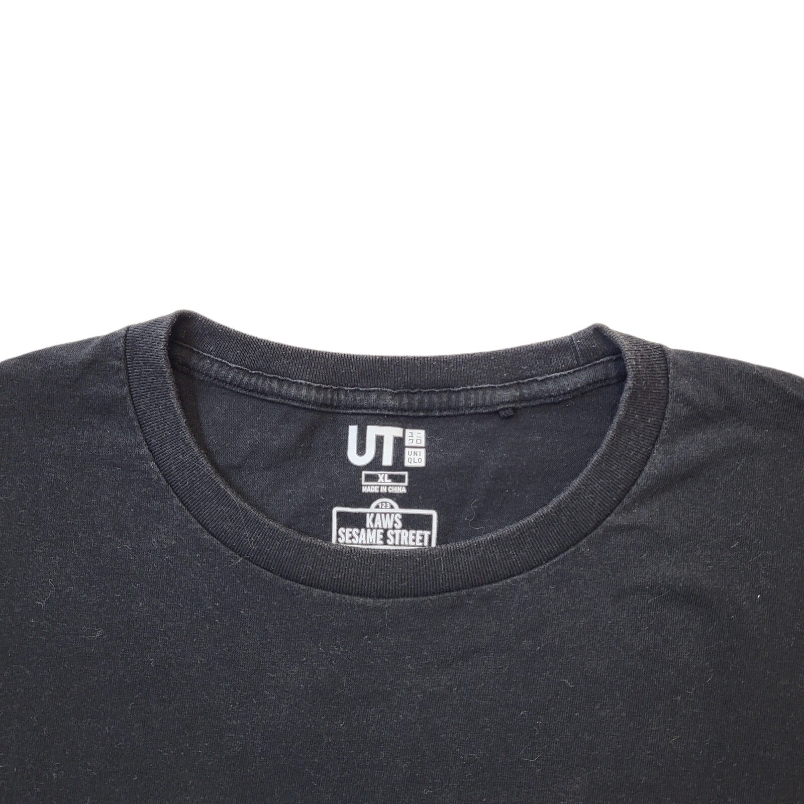 Kaws Uniqlo Sesame Street Graphic T-Shirt Black Women's UK Size XL