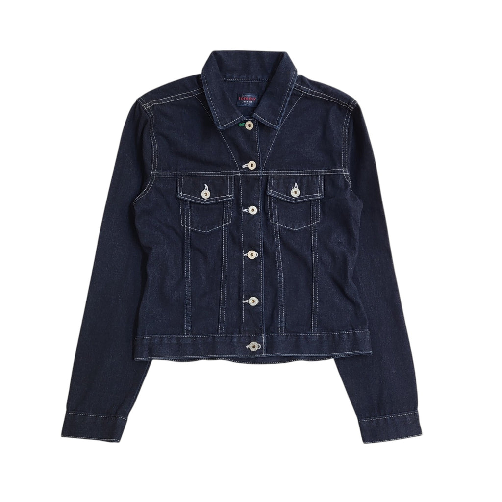 Tommy Jeans Blue Collared Button Front Denim Jacket 90s UK Women's Size S