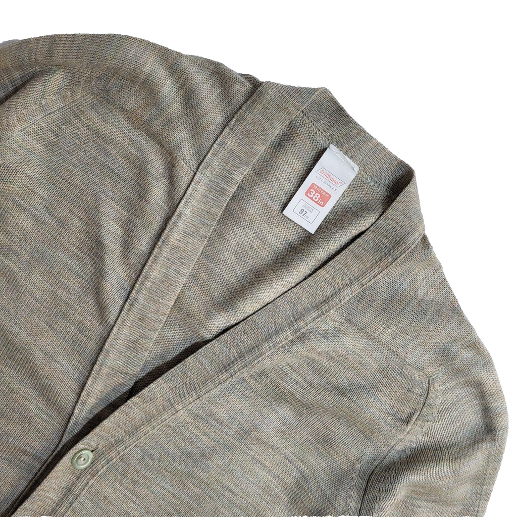 St Michael Vintage 90s Beige Button Front Cardigan Men's UK M