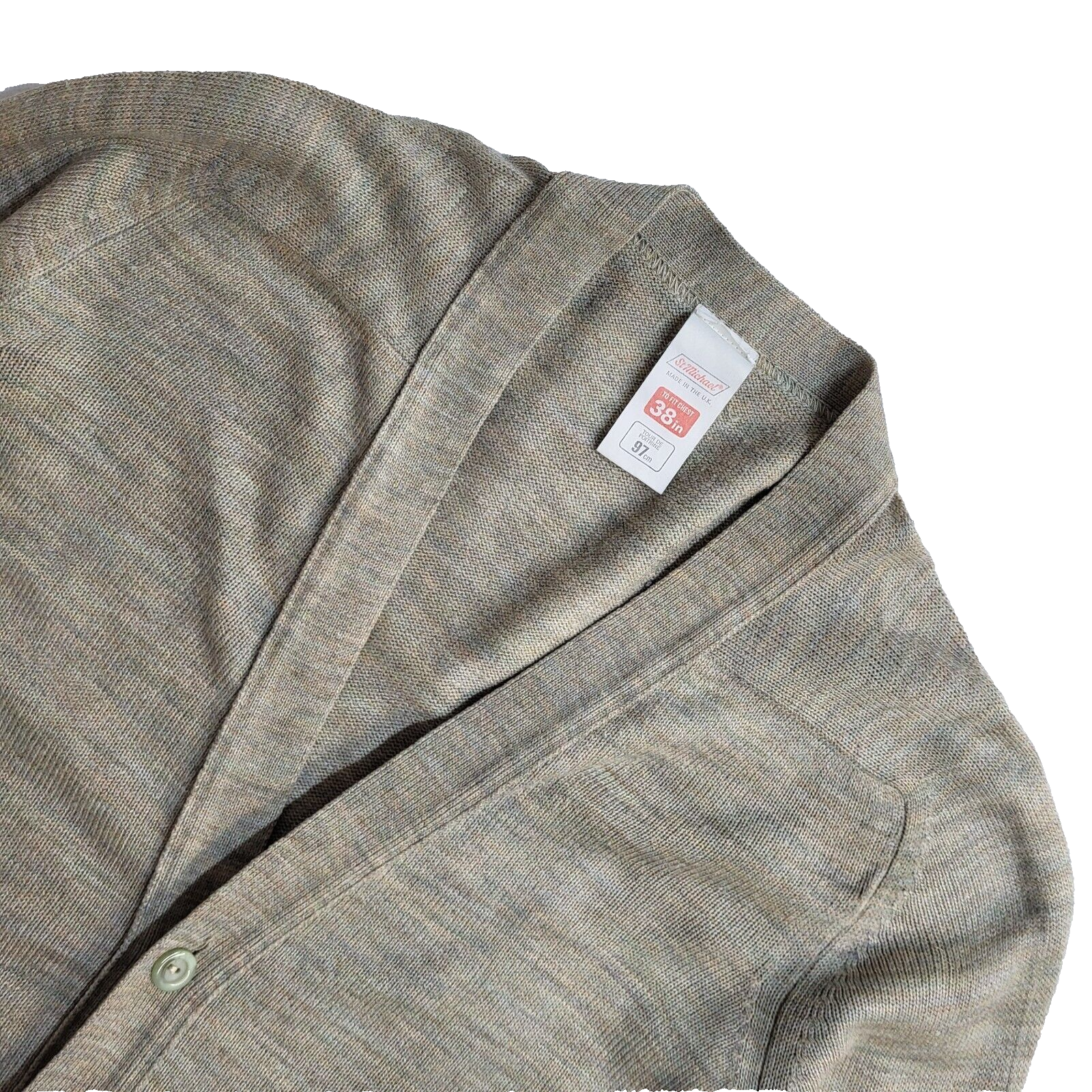 St Michael Vintage 90s Beige Button Front Cardigan Men's UK M