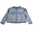 Levi's Denim Jacket Y2k Light Blue Cropped Over-sized UK Women's Size XL