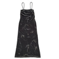 Yessica Y2K Grey Floral Sleeveless Velvet Dress Uk Women's Size 12 W30