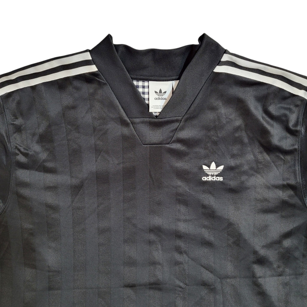 Adidas Black 90s Sports Sweatshirt V-Neck Checked Back UK Men's XXL