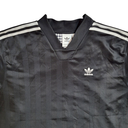 Adidas Black 90s Sports Sweatshirt V-Neck Checked Back UK Men's XXL