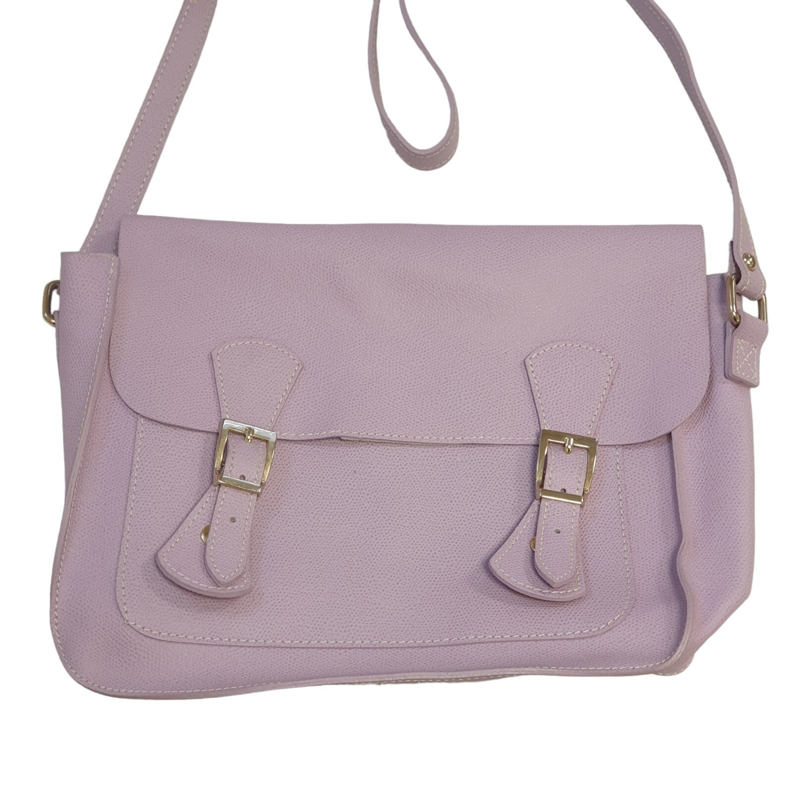 Vera Pelle Italian Leather Pink Satchel Shoulder Bag