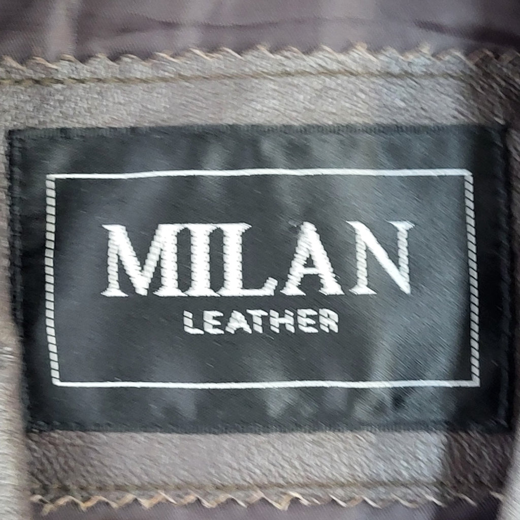 Milan Leather Brown Button Y2k Leather Coat UK Women's Size XL