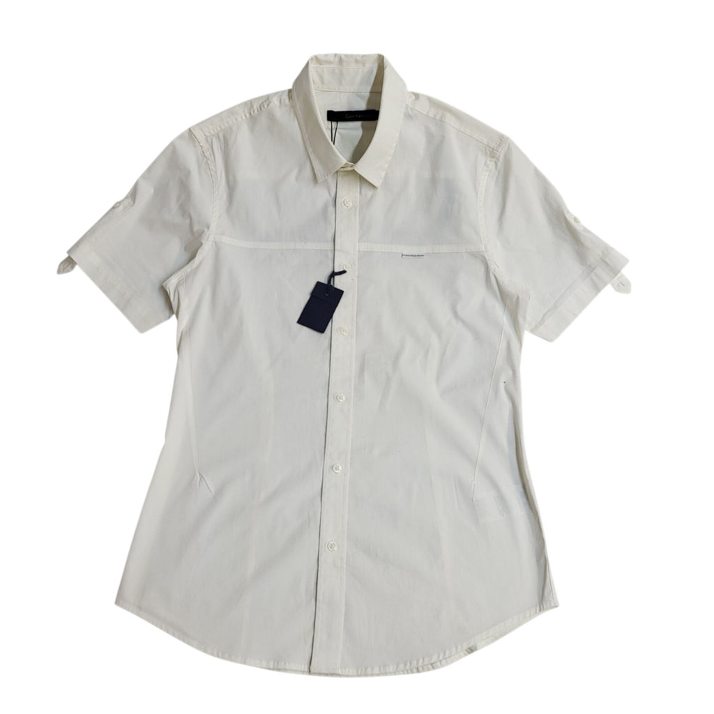 Calvin Klein Shirt White Y2K Short Sleeve Tailored Women's M 10 Bnwt