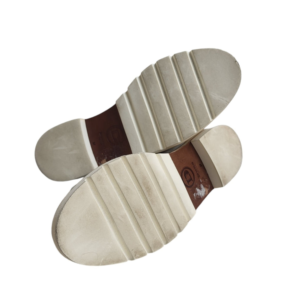 Dune Silver Slip-Up Leather Flat Shoes Uk Women's Size 4.5
