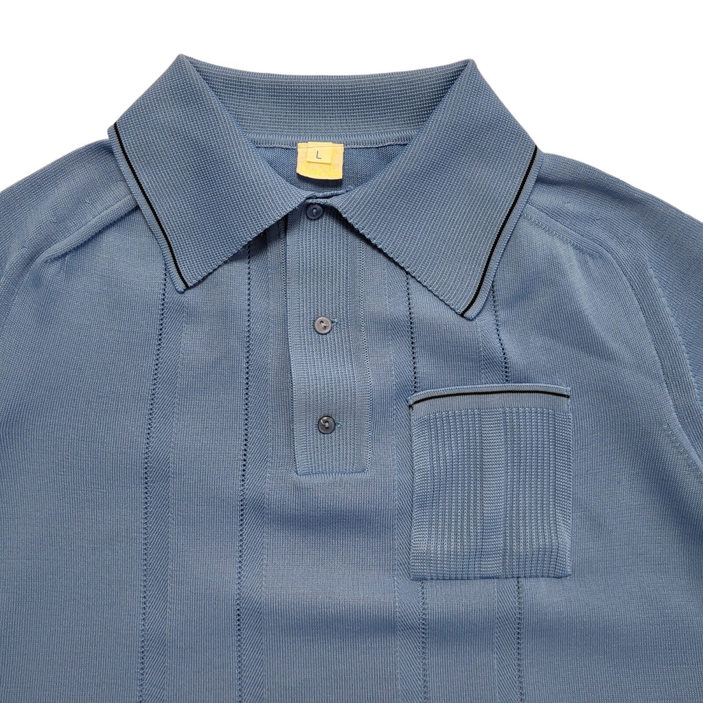 Count Christi Vintage 90's Blue Short Sleeve Polo Top Mens UK L