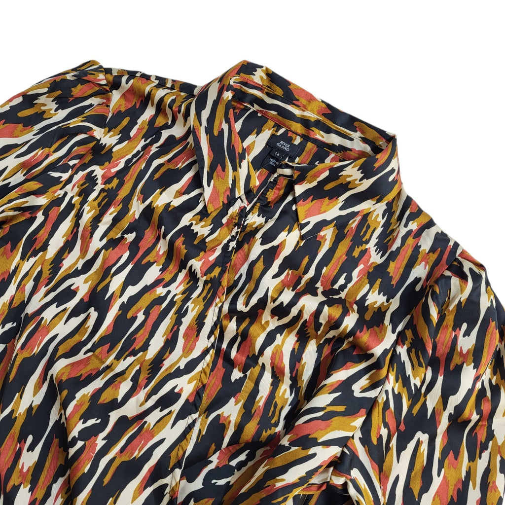 River Island Multicoloured Long Sleeve Wrap Dress BNWT Women's UK Size 14