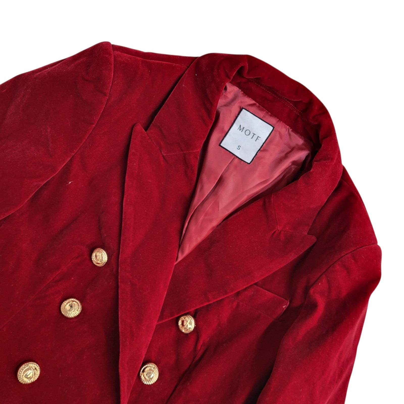 MOTF Suit Jacket Bnwt Y2k Dark Red Velvet UK Women's Size S