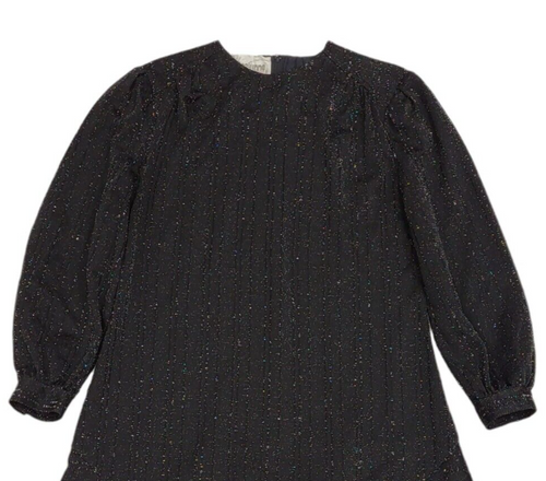 80s Vintage Rozlynne Black Long Sleeve Sparkly Evening Dress Women's 14