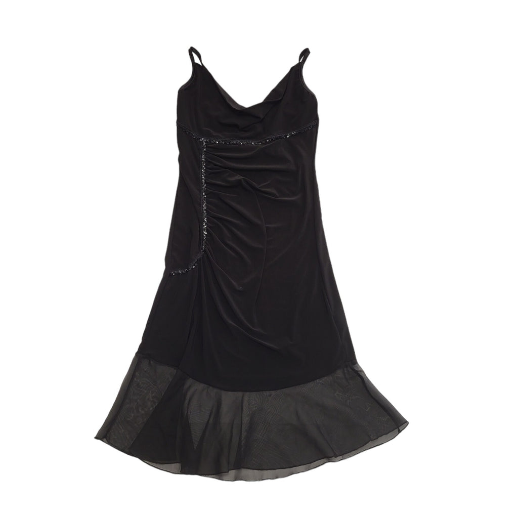 Spin 90s Vintage Scrappy Cowl Neck Black Dress Women's Size M