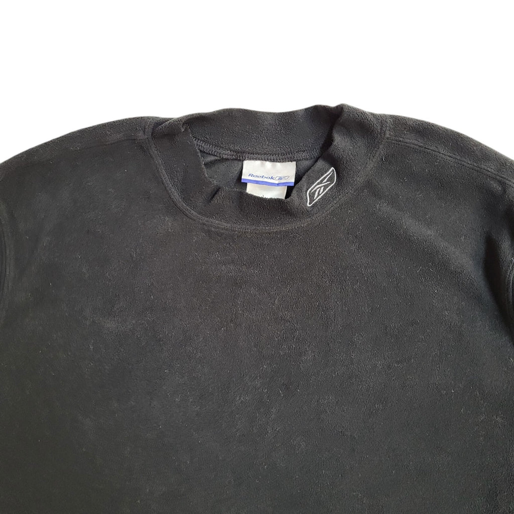 Reebok Sports Fleece Black 90s Sweatshirt Round Neck UK Men's XL