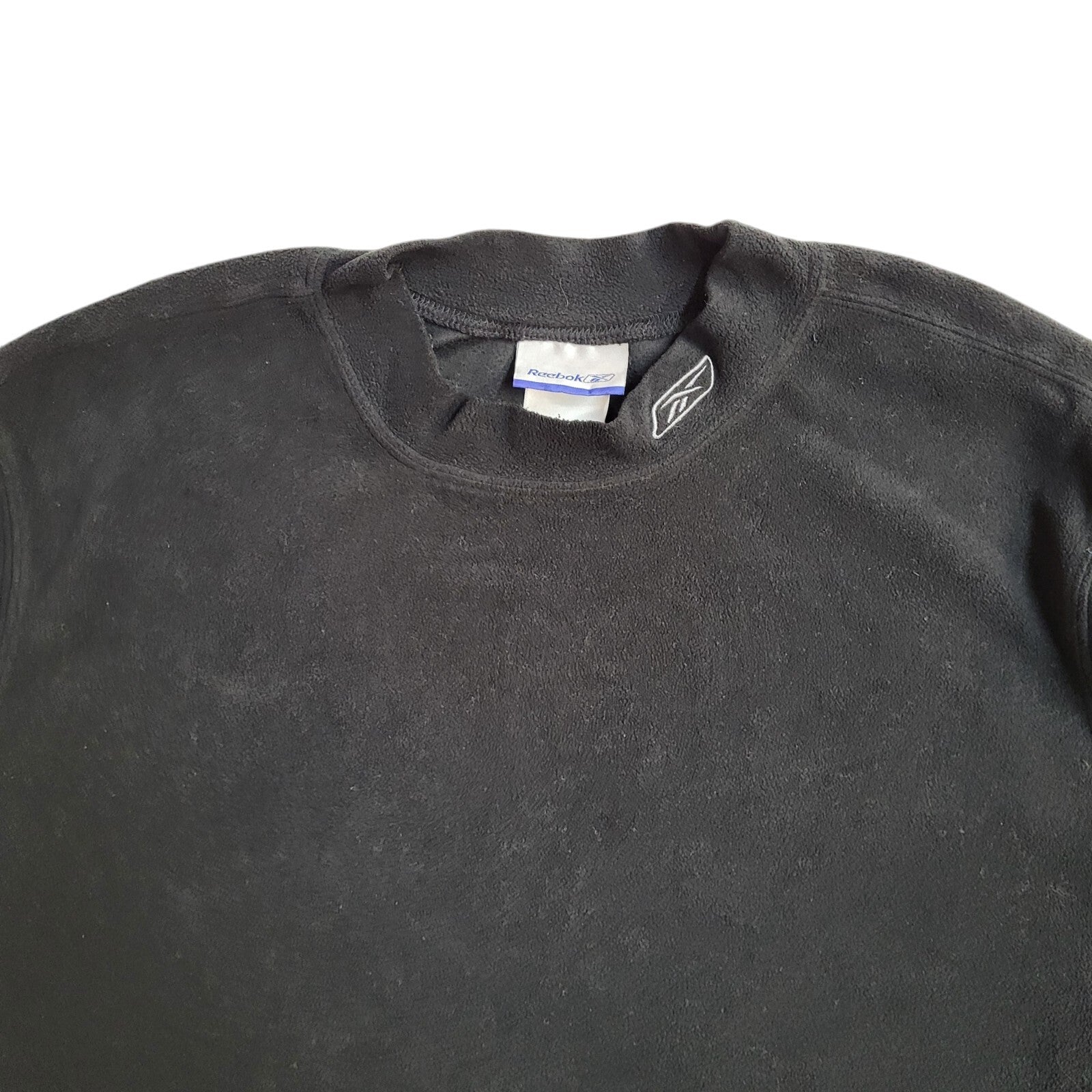 Reebok Sports Fleece Black 90s Sweatshirt Round Neck UK Men's XL