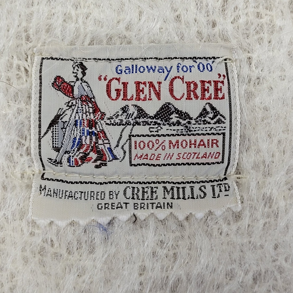 Glen Cree Vintage 80s  Cream Mohair Rectangle Scarf Uk Women's 60'' X 18''
