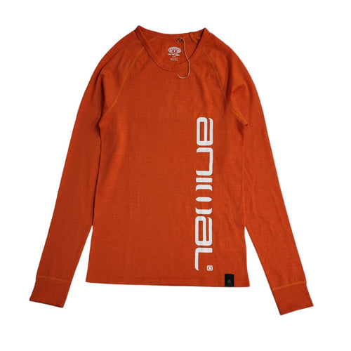 Animal 90s Vintage Orange Long Sleeve Crew Neck T-Shirt Men's S