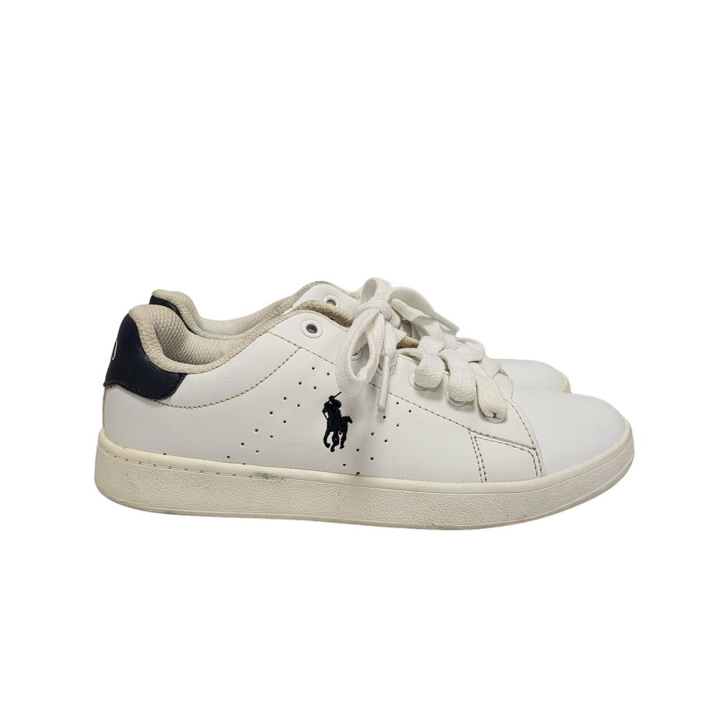 Polo Ralph Lauren Quincey Court White Low Flat Trainers Kids UK 1 Eu 32