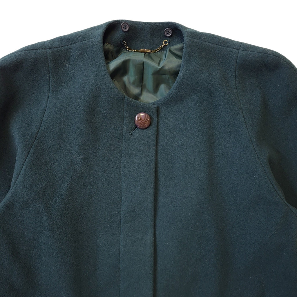 Your Sixth Sense C&A 90s Vintage Green Cashmere Longline Coat Women's Size 14