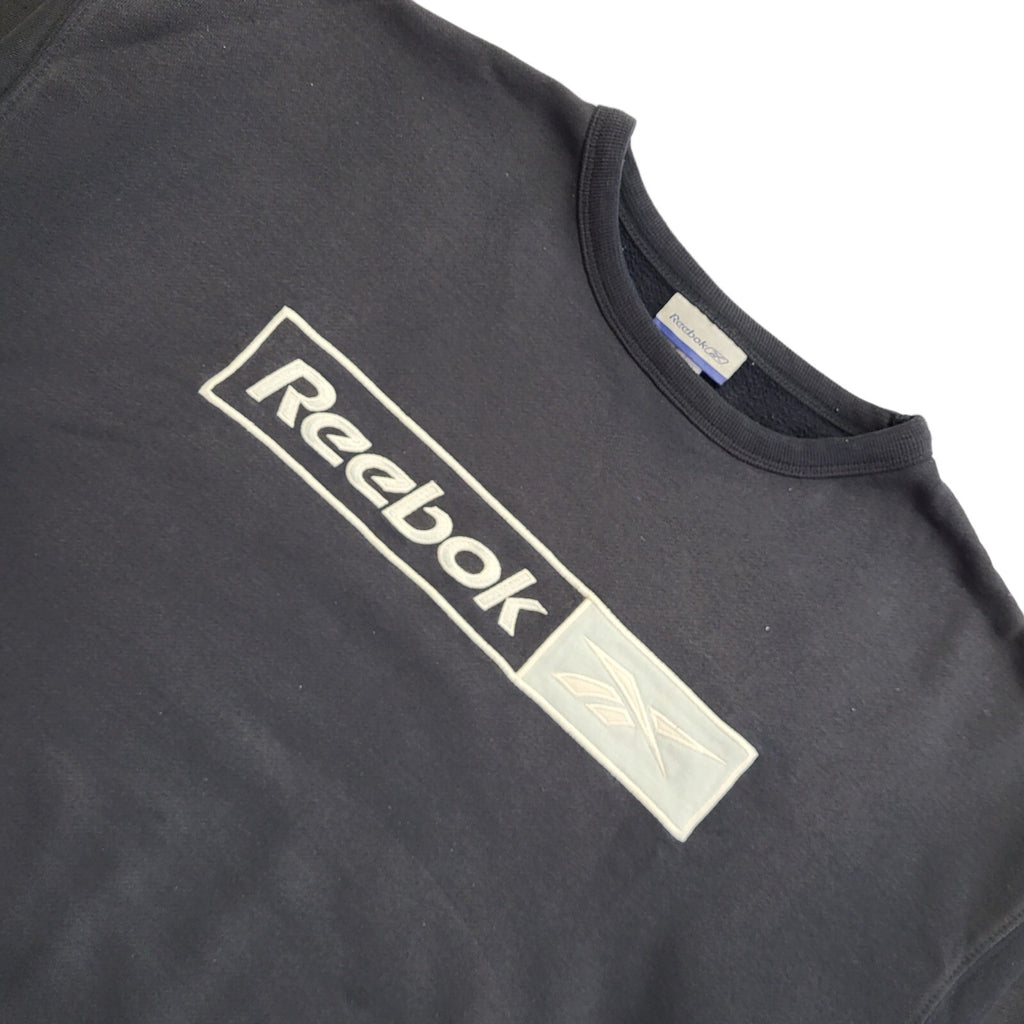 Reebok Navy Blue Vintage 90s Sweatshirt Uk Men's Size XL