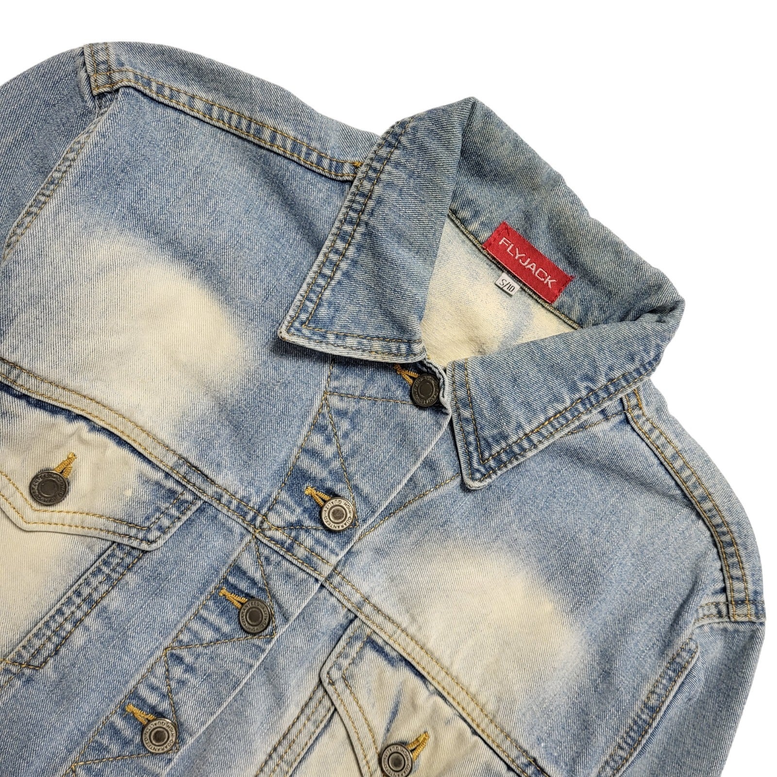 Flyjack Vintage 90's Blue Denim Button Jacket Uk Women's Size S/10