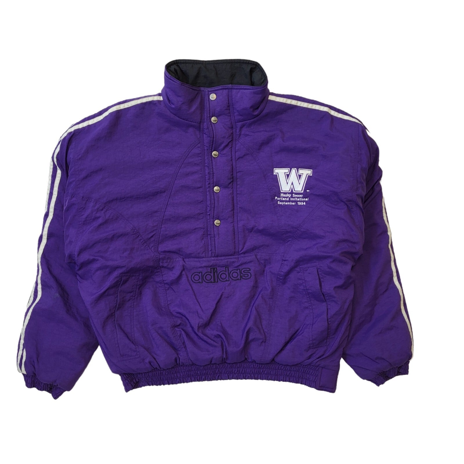 Adidas 1994 Vintage Purple Portland 1/4 Zip Pullover Sports Jacket Men's Size L