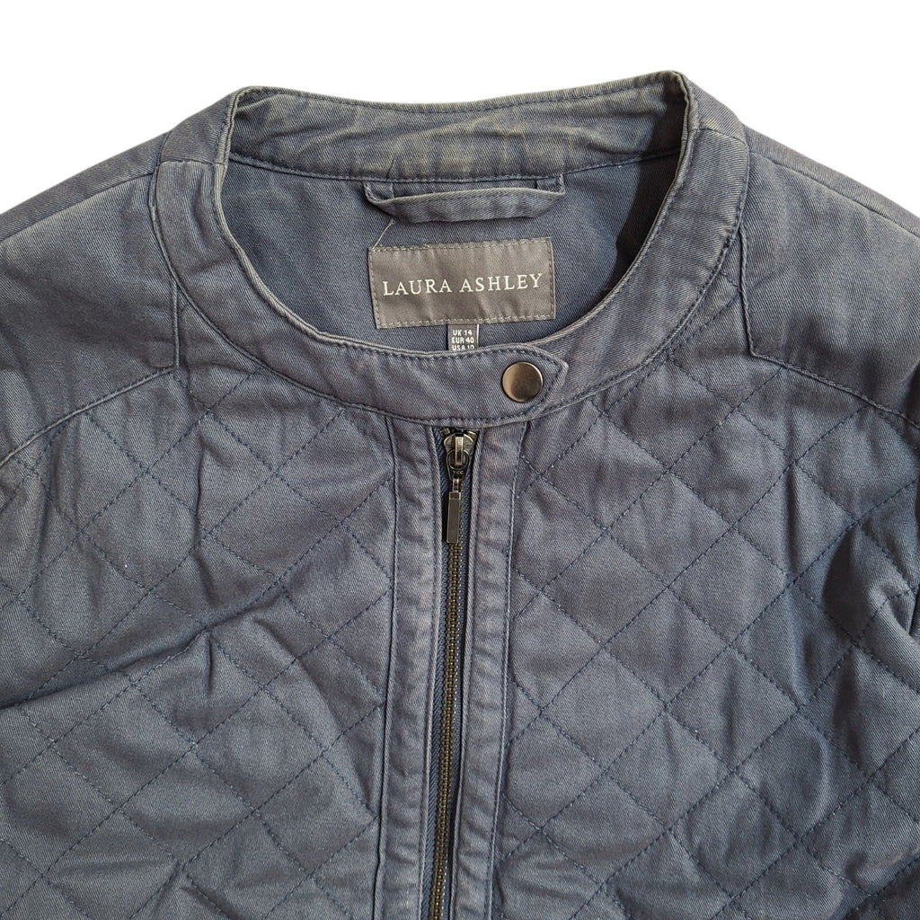 Laura Ashley Navy Blue Zipped Jacket UK Women's Size 14