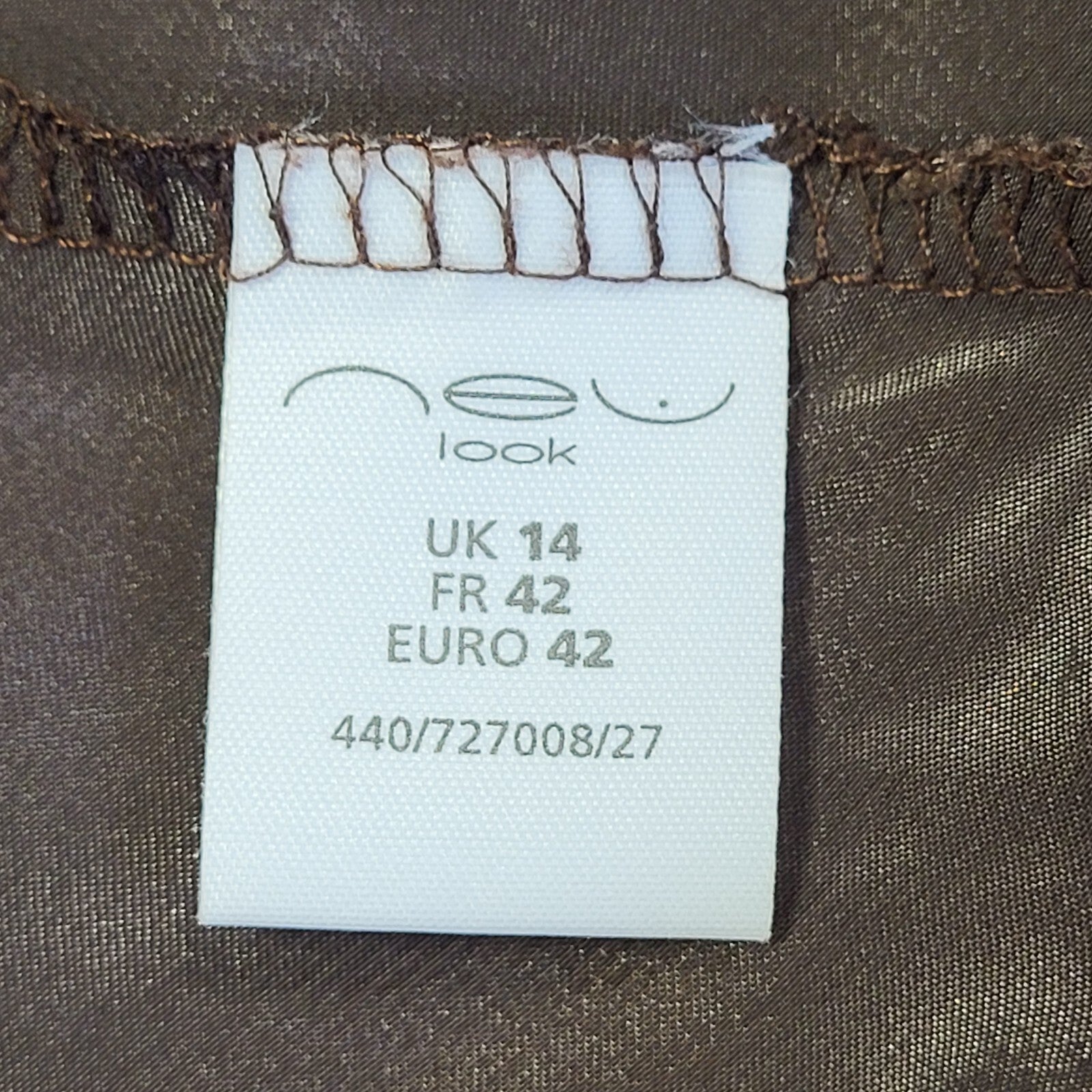 New Look Vintage 90s Brown Dress Uk Women's Size 14