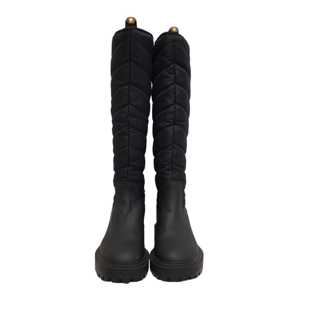 Zara Black Quilted Airfit Insole Foam Boots Uk 4 Eu 37 BNWOB