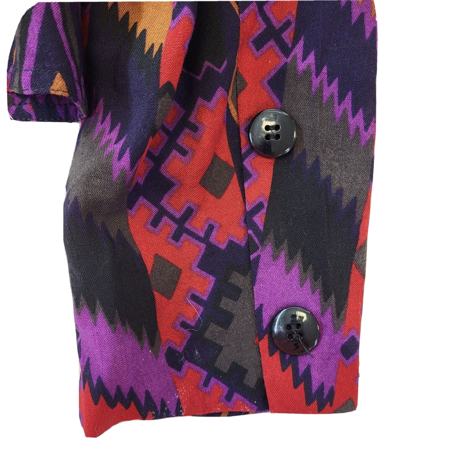 Jaeger 80s Vintage Black, Red & Purple Button Up Women's Jacket Size L 12-14
