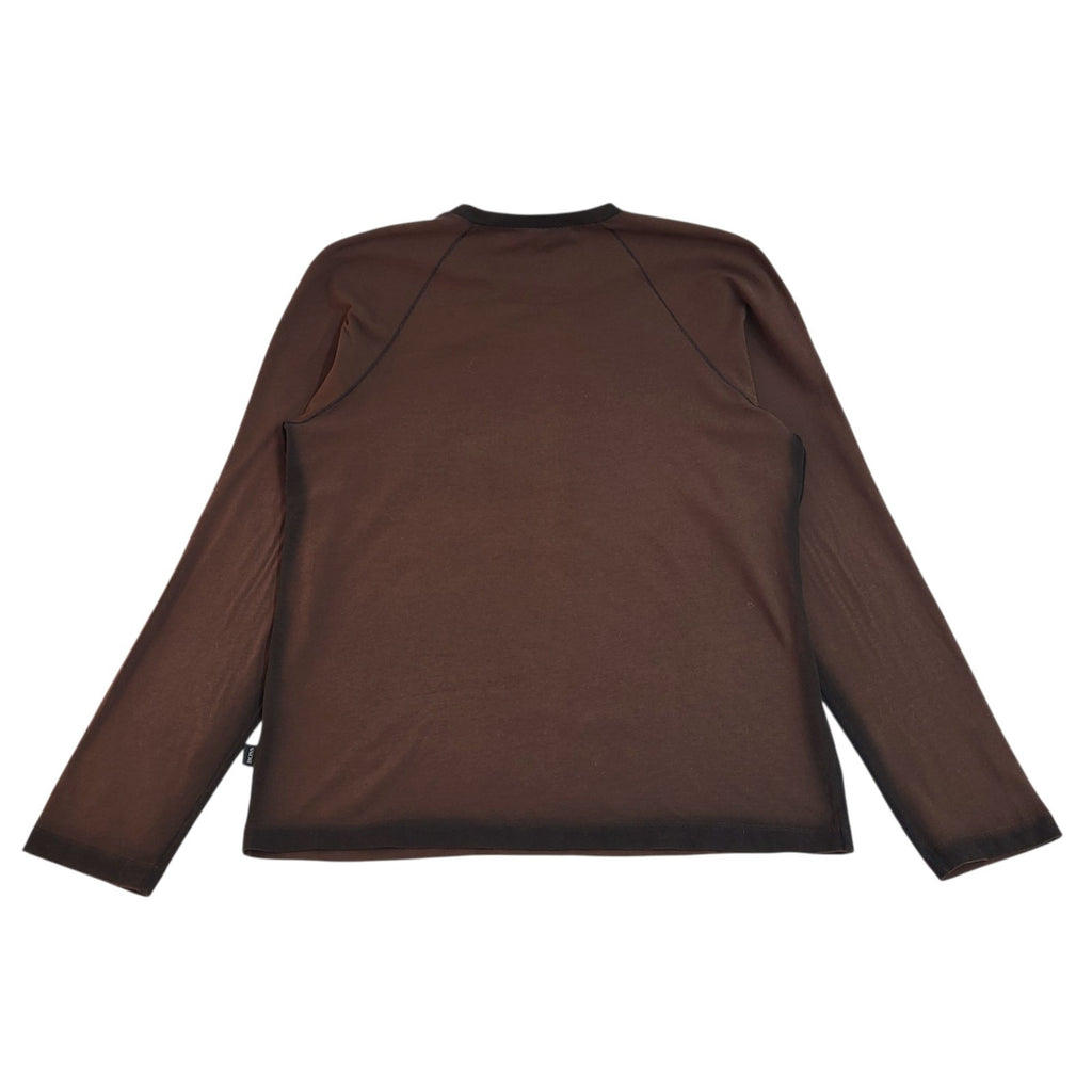 Hugo Boss Brown Y2k Cotton Long Sleeve T-Shirt Uk Men's Size XL