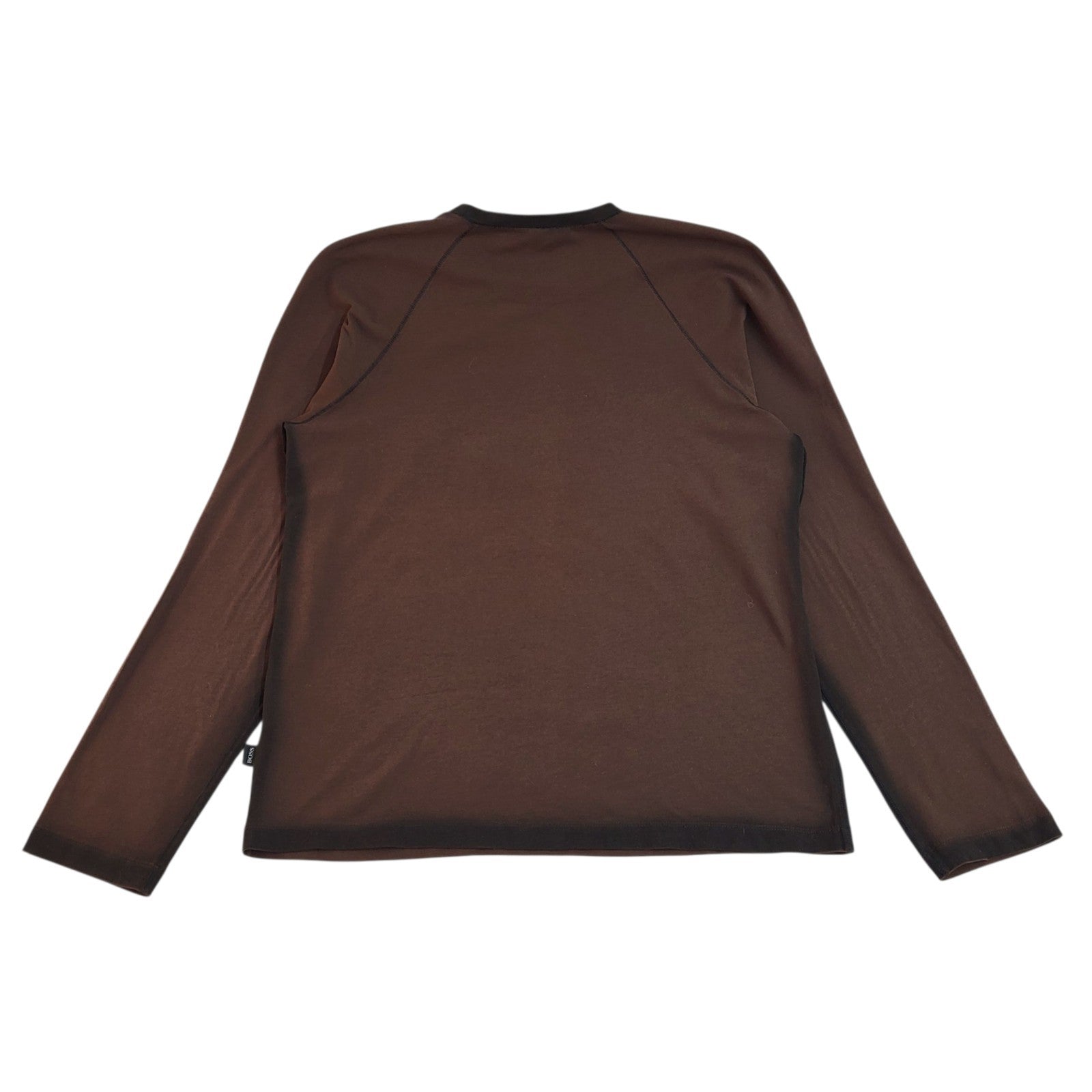 Hugo Boss Brown Y2k Cotton Long Sleeve T-Shirt Uk Men's Size XL